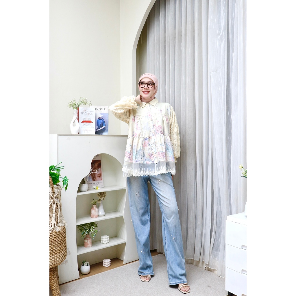 Missolla+3Madamalla Floria PO 122 เสื้อลูกไม้ผู้หญิงแฟชั่นมุสลิม 270426