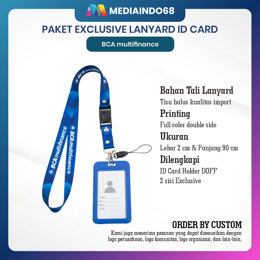 BCA Multifinance Lanyard, ID, HP/Flashdisk Digital Printing (แพ็คเกจที่สมบูรณ์พิเศษ)