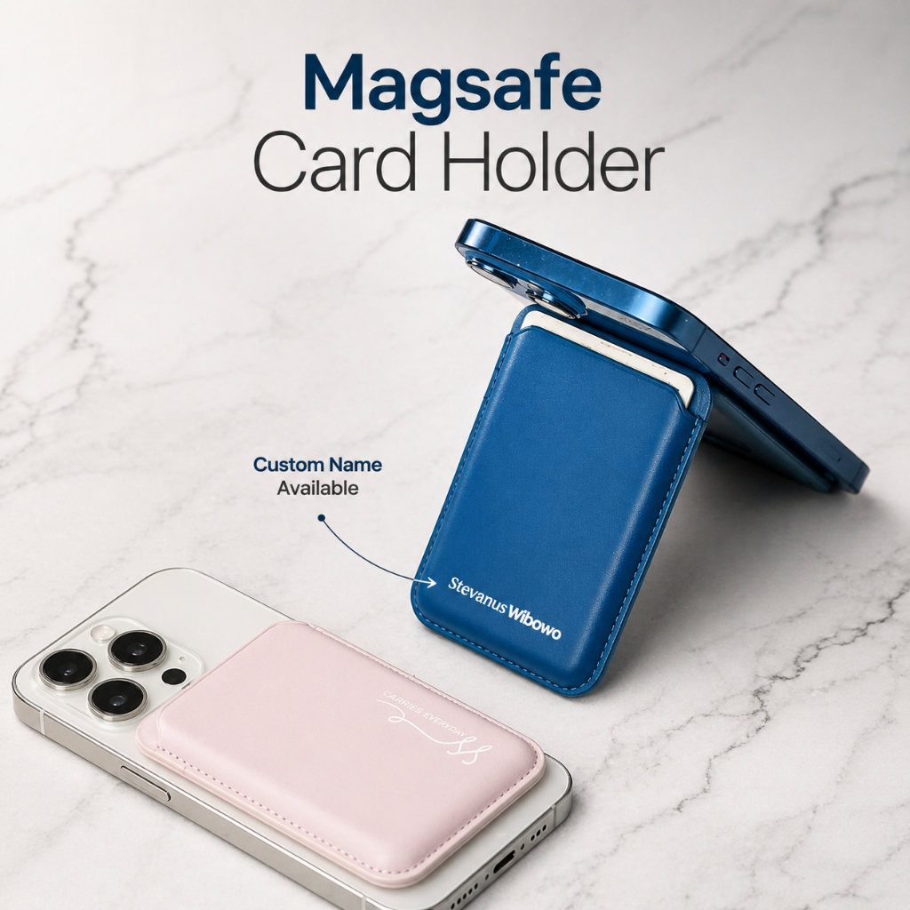 HP Magsafe Cardholder Custom Name | Steve Handmade Premium Magnetic Mobile Phone Card Wallet