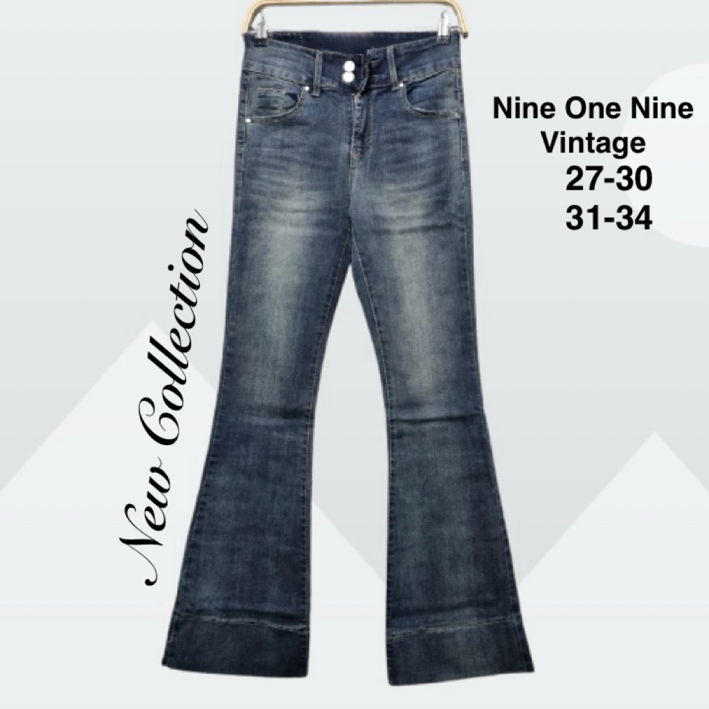 กางเกง Hw Cutbray ของผู้หญิง สีเขียวอ่อน K2 Nine O Nine กางเกงยีนส์