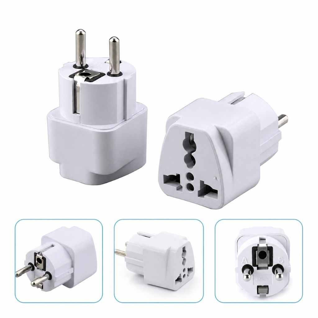 ปลั๊กแปลงอะแดปเตอร์เดินทาง 3-Prong เป็น 2-Prong Over Plug
