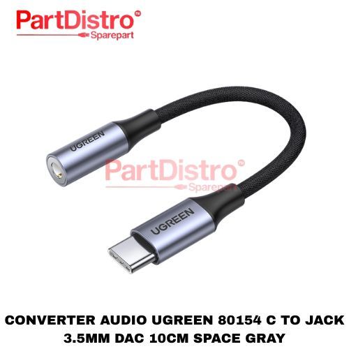 UGREEN 80154 C TO JACK 3.5MM DAC 10CM SPACE GREY AUDIO CONVERTER