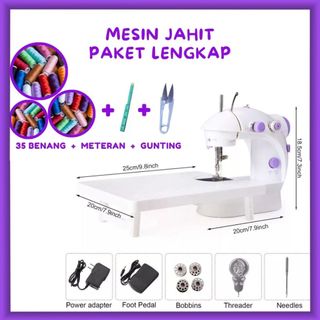 Mesin Jahit Mini Portable (Tersedia Meja) + BUBBLE WRAP / mesin jahit portable ada lampunya