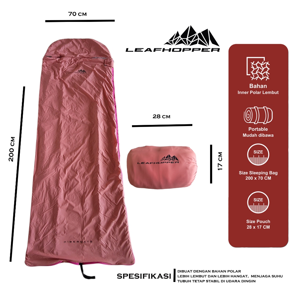 LEAFHOPPER SLEEPING BAG OUTDOOR HIKING POLAR CAMPING SLEEPING BAG