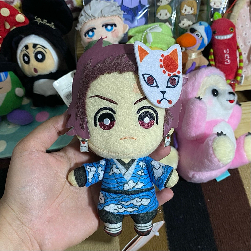 GANTUNGAN Demon Slayer Kimetsuไม่มีYaiba Tomonuiตุ๊กตาพวงกุญแจTanjiro Kamadoน่ารักอะนิเมะพวงกุญแจผู้