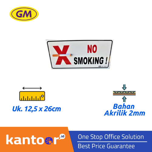 GM LABEL 3D NO SMOKING LM-110 MEDIUM