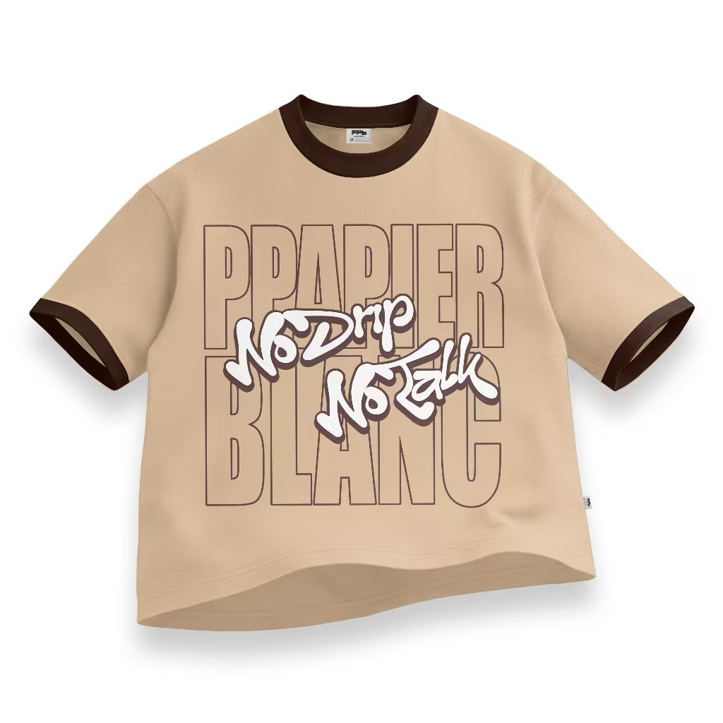 เสื้อยืด PPAPIER - TS RINGER TEE NO DRIP KHAKI