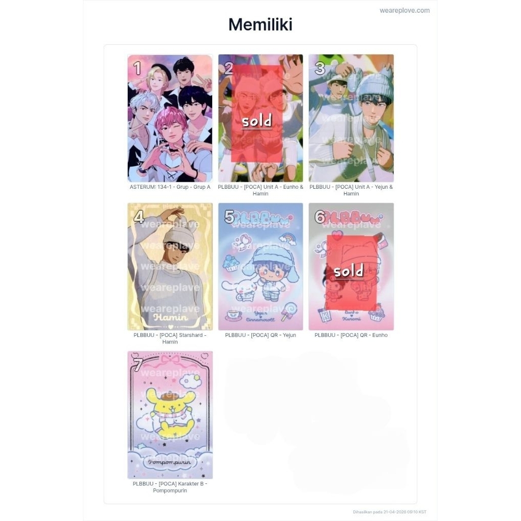[READY] OFFCIAL PHOTOCARD PLAVE BBUU