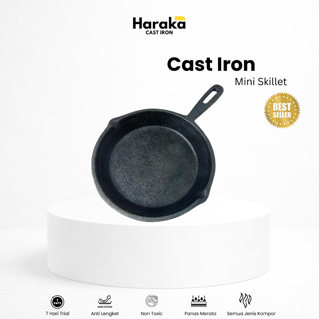 Haraka Cast Iron Mini Skillet 12 ซม. / กระทะเหล็กหล่อ