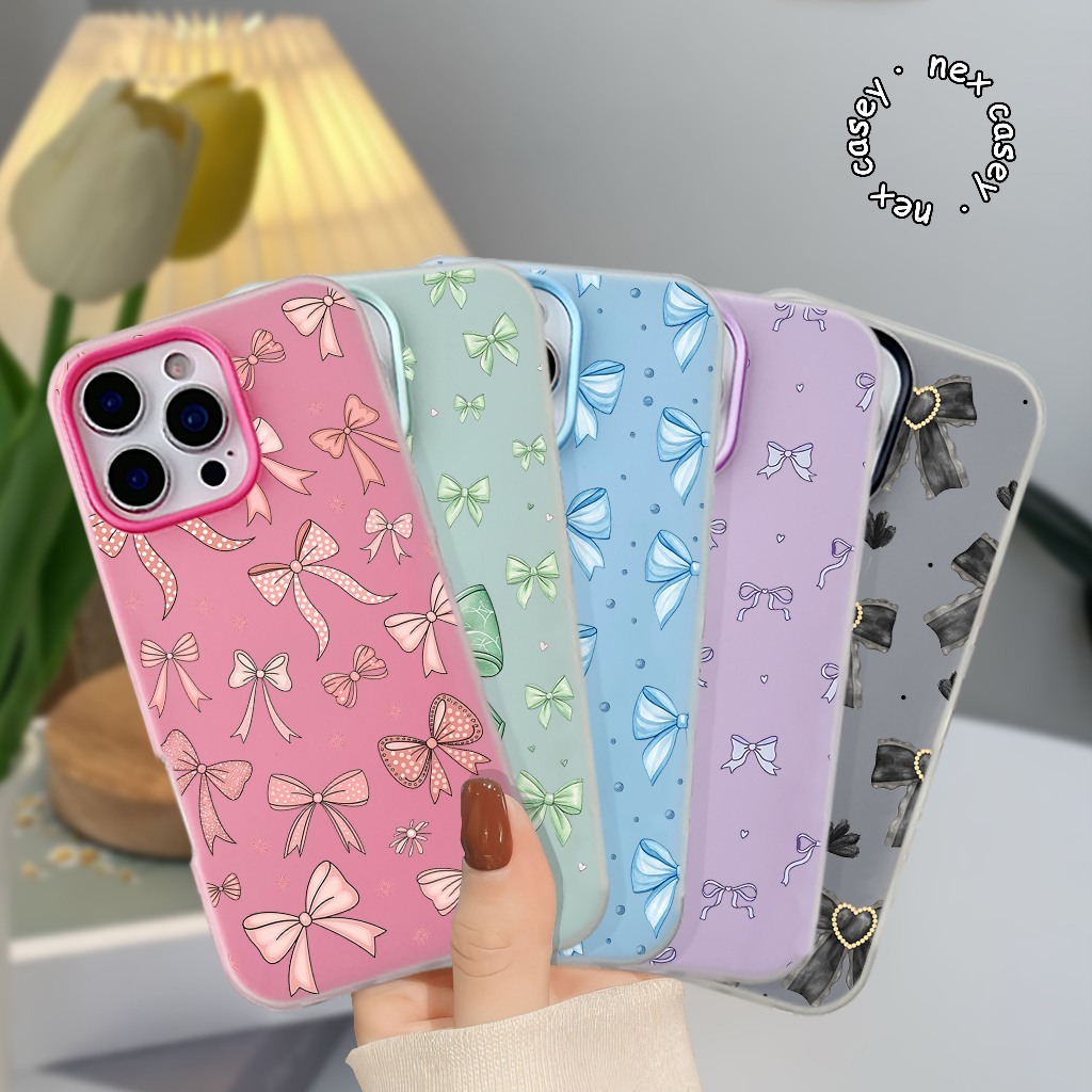CASE CASING JELLY COLOR 2 IN 1 MOTIF RIBBON COLORS PATTERN COMPATIBLE สําหรับ REALME 15 15X 16 C85 P