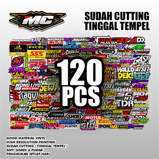 120 PCS Stiker Motor Hologram Vinyl Tahan Air, Mudah Dipasang, Desain Racing Keren