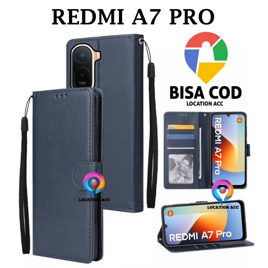 REDMI A7 PRO FLIP LEATHER CASE PREMIUM - FLIP WALLET CASE LEATHER สําหรับ REDMI A7 PRO - WALLET CASE