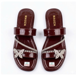 Mauza Sandal Wanita Kekinian Look Korean Style Mewah Elegant Variasi Blink Kupu-kupu dengan Desain Elegan dan Modern Hitam