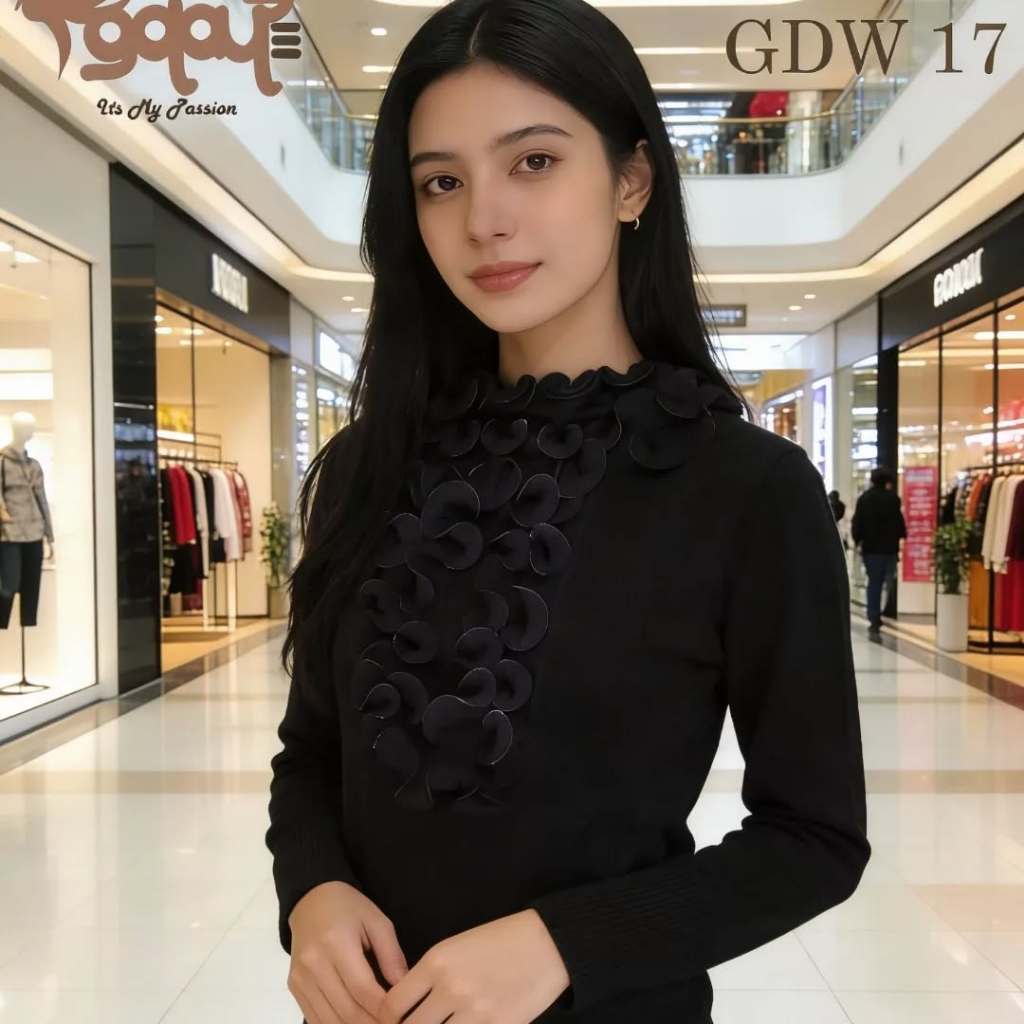 GDW 17 Galaule Store เสื้อถักคอมพิวเตอร์สําหรับผู้หญิง