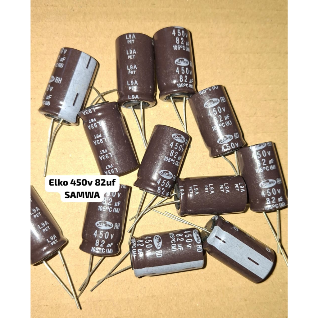 2 ชิ้น ELKO 450V 82UF ELCO 82UF 450V SAMWA