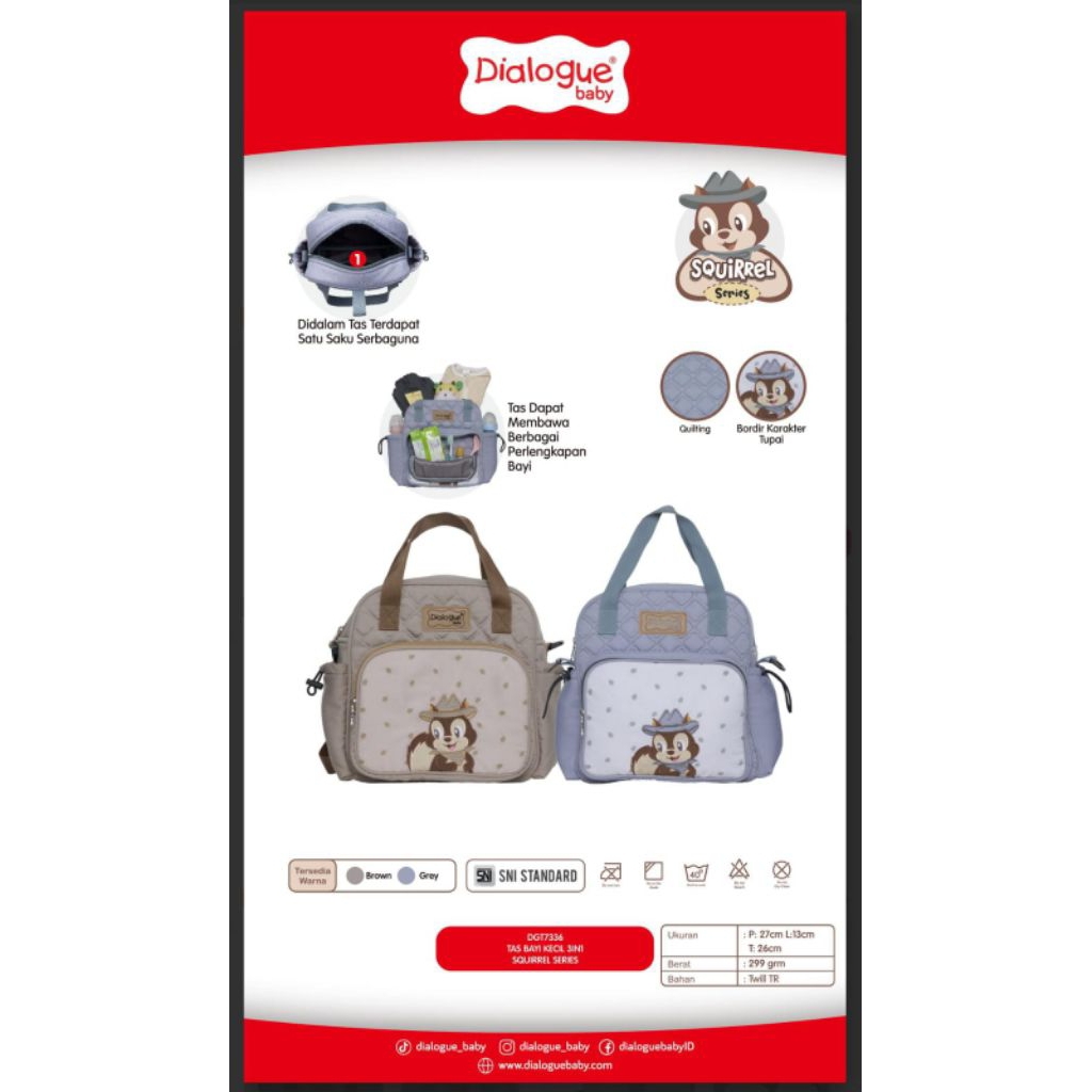 DIALOGUE BABY SMALL BAG 3 in 1 series SQUIRREL DGT7336