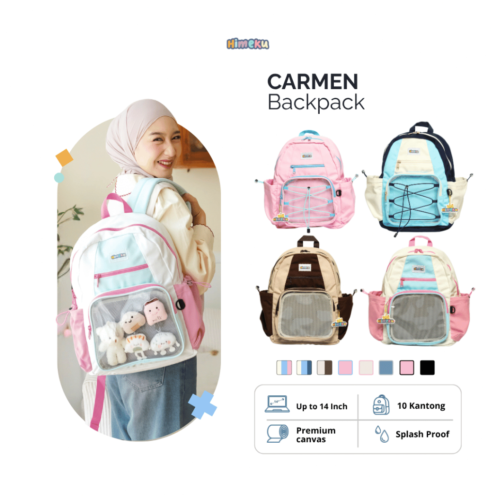 Himeku CARMEN ITA BAG - Medium Backpack - Medium BAG - Fits Laptop - Canvas Backpack for Men and Wom
