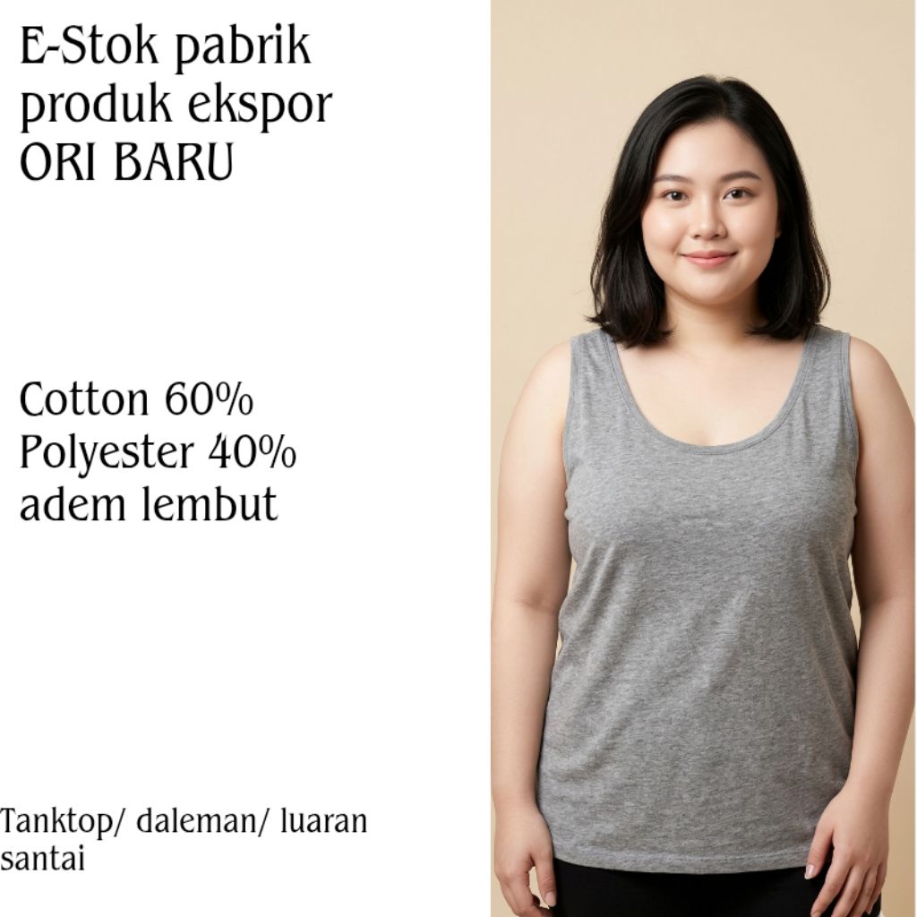 BRANDED OL- NA-Y เสื้อกล้ามผู้หญิง TAG LABEL OVERSIZE SINGLE BIGSIZE - GREY
