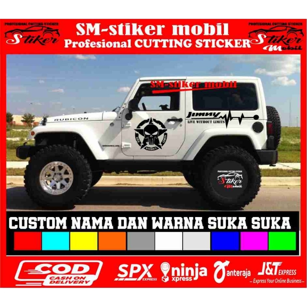 ขวาและซ้าย Jeep Jimny katana สติ๊กเกอร์ติดรถ skull variation สติ๊กเกอร์ สติ๊กเกอร์ติดรถ