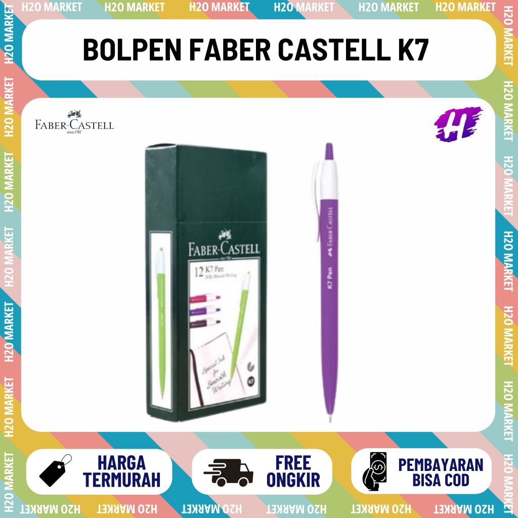 [H2O] Faber Castell K7 Black Ink Push Pen ของแท้ 100%