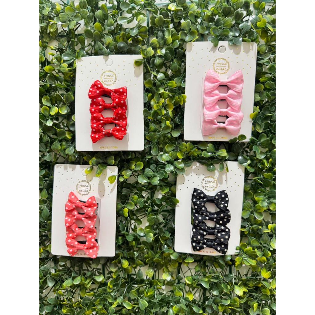 (1 ชุด CONTAINS 4 ชิ้น) กิ๊บติดผม CHILDRENS พร้อม RIBBON/POLKADOT RIBBON/CUTE คลิปหนีบผู้หญิง/!