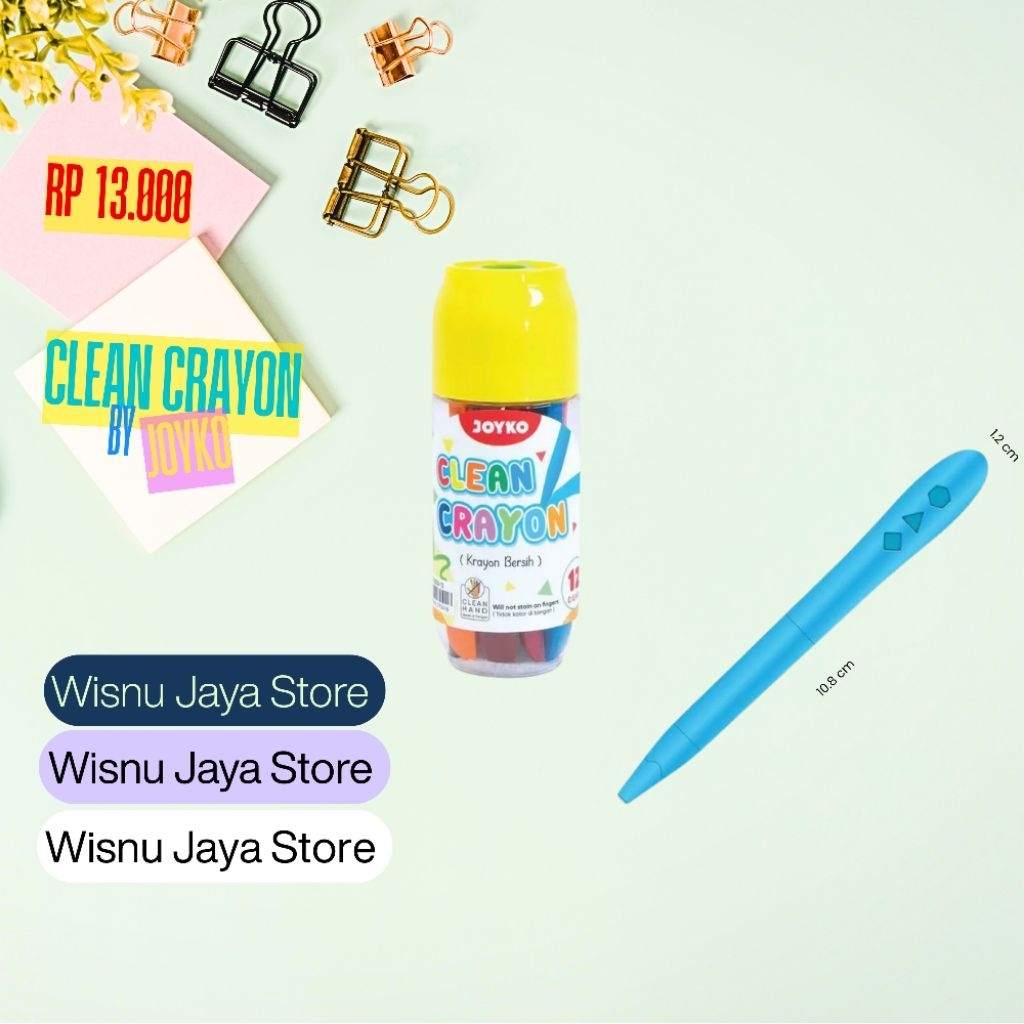 CLEAN CRAYON JOYKO 12 ชิ้น / CRAYON JOYKO / CRAYON JOYKO ORI