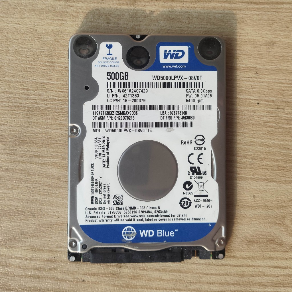 ฮาร์ดดิสก์ 1Tb 500gb WD Black Hybrid WD Black WD Black WD Scorpion Black WD Blue 2.5 นิ้ว