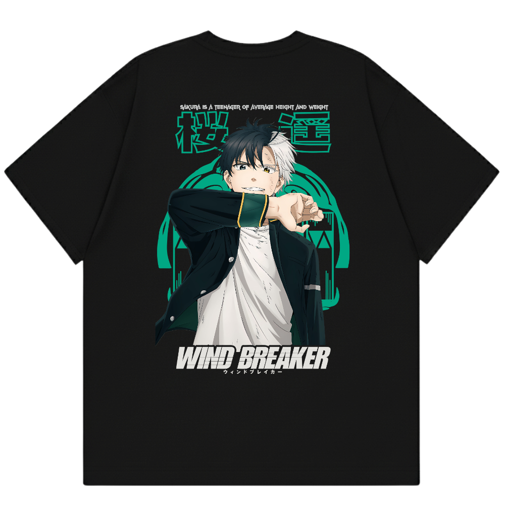 KATUN Haruka Sakura Wind Breaker Bofurin Furin 003 ญี่ปุ่น 24s ผ้าฝ้าย Anime เสื้ออะนิเมะเสื้อยืด