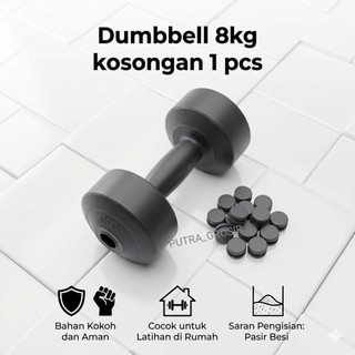 Barbel/Dumbell 8kg kosongan tanpa isi