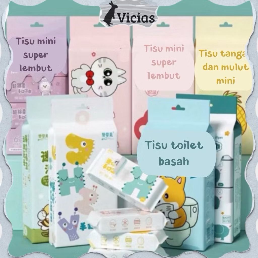 [8 แพ็ค] MINI Travel Wet Wipes Mini Practical Tissue