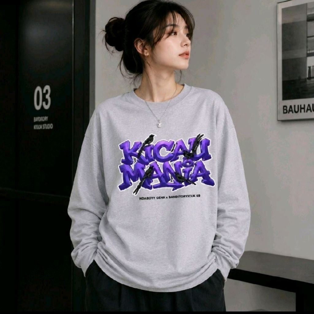 02 Mandistro Kicau Mania เสื้อยืดยาวธรรมดาสีดําเสื้อ Kicau Mania ออกแบบสําหรับผู้ชายและผู้หญิง unise
