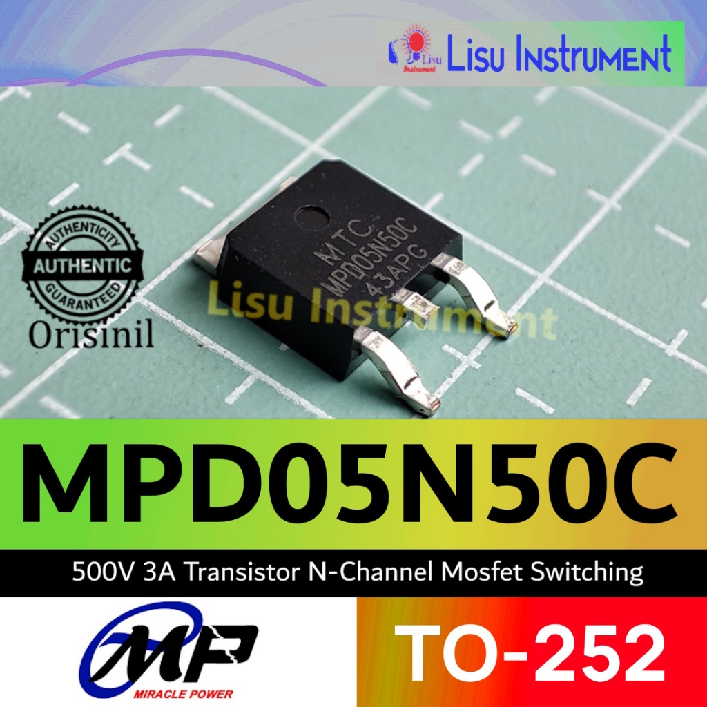 MPD05N50C 500V 3A ทรานซิสเตอร์ N-Channel Mosfet SMD 05N50C TO-252 MIRACLE POWER Original
