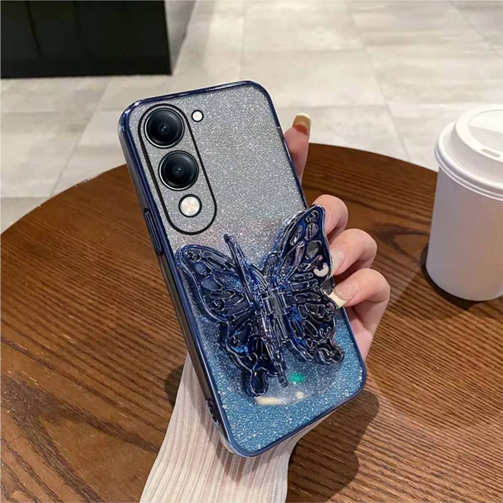 Vivo Y04 Y29s SoftCase Butterfly Luxury Glitter Casing
