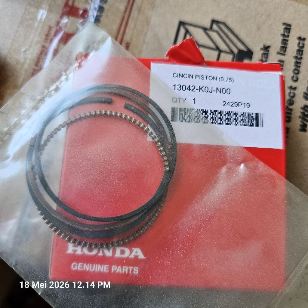 แหวนลูกสูบ Honda Genio/Beat K1A 0.75. 13042-K0J-N00