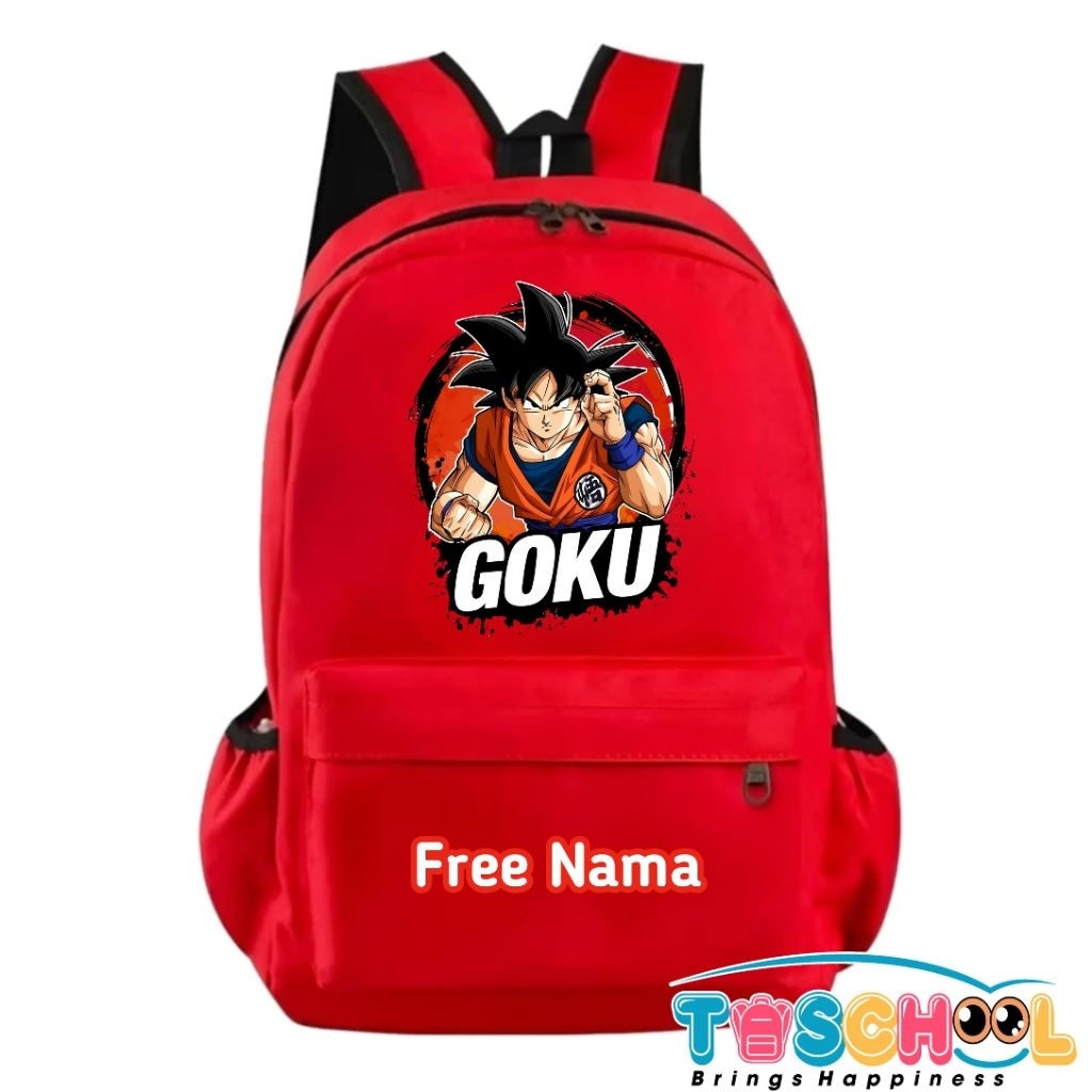 GOKU DRAGON BALL ANIME CHARACTER CHILDRENS BACKPACK ฟรีชื่อ