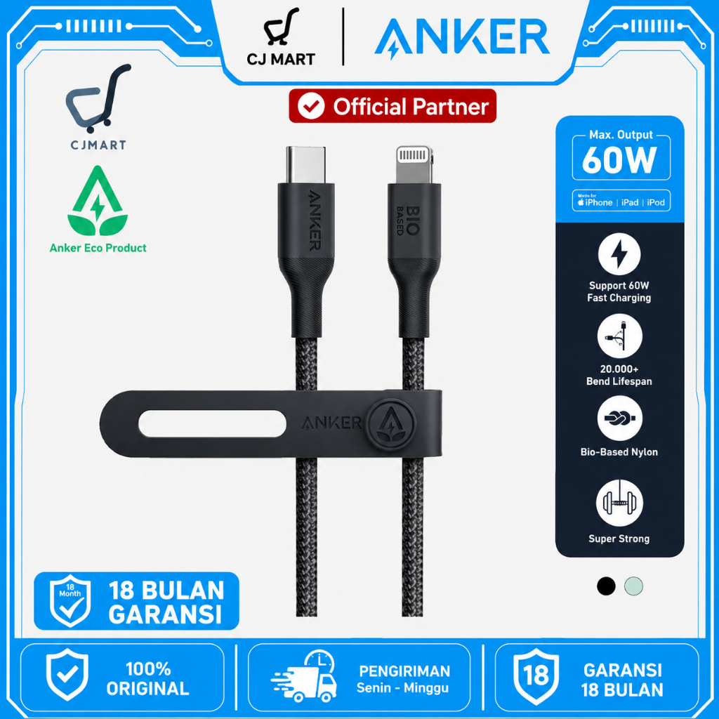 Anker 542 สายไฟ USB-C To Lightning (3 ฟุต) - A80B5