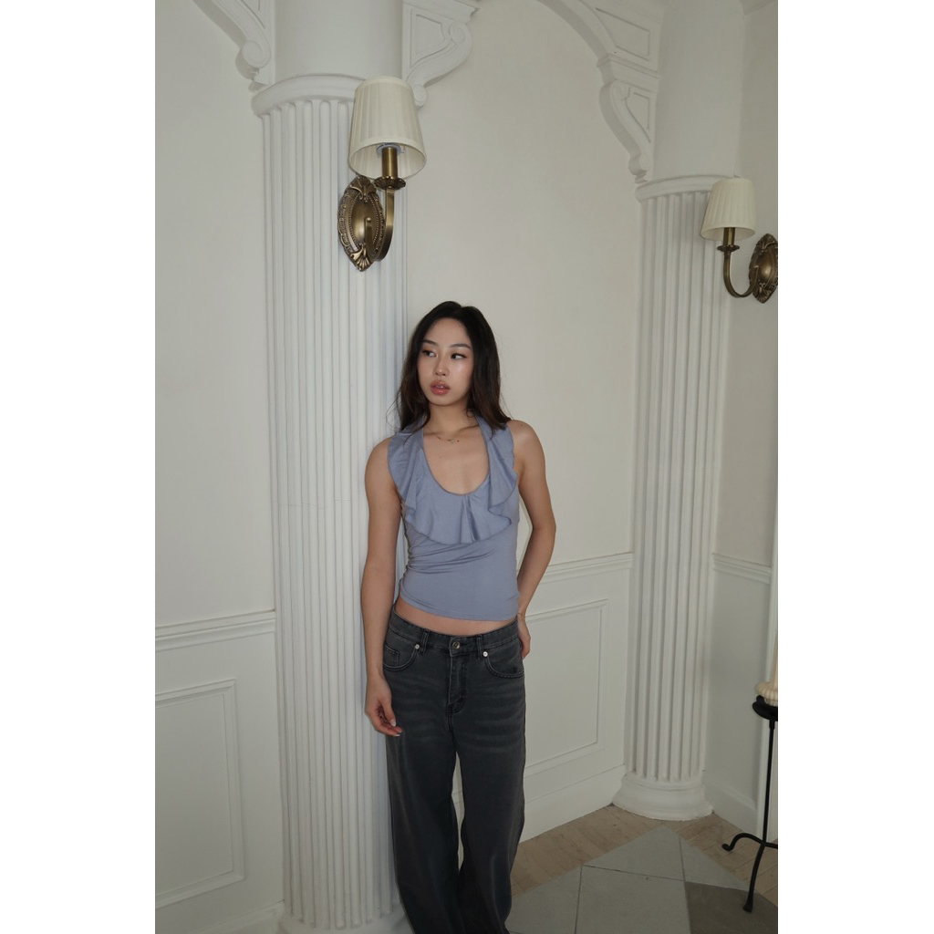 SCOOP RUFFLE HALTER รูปที่ 4
