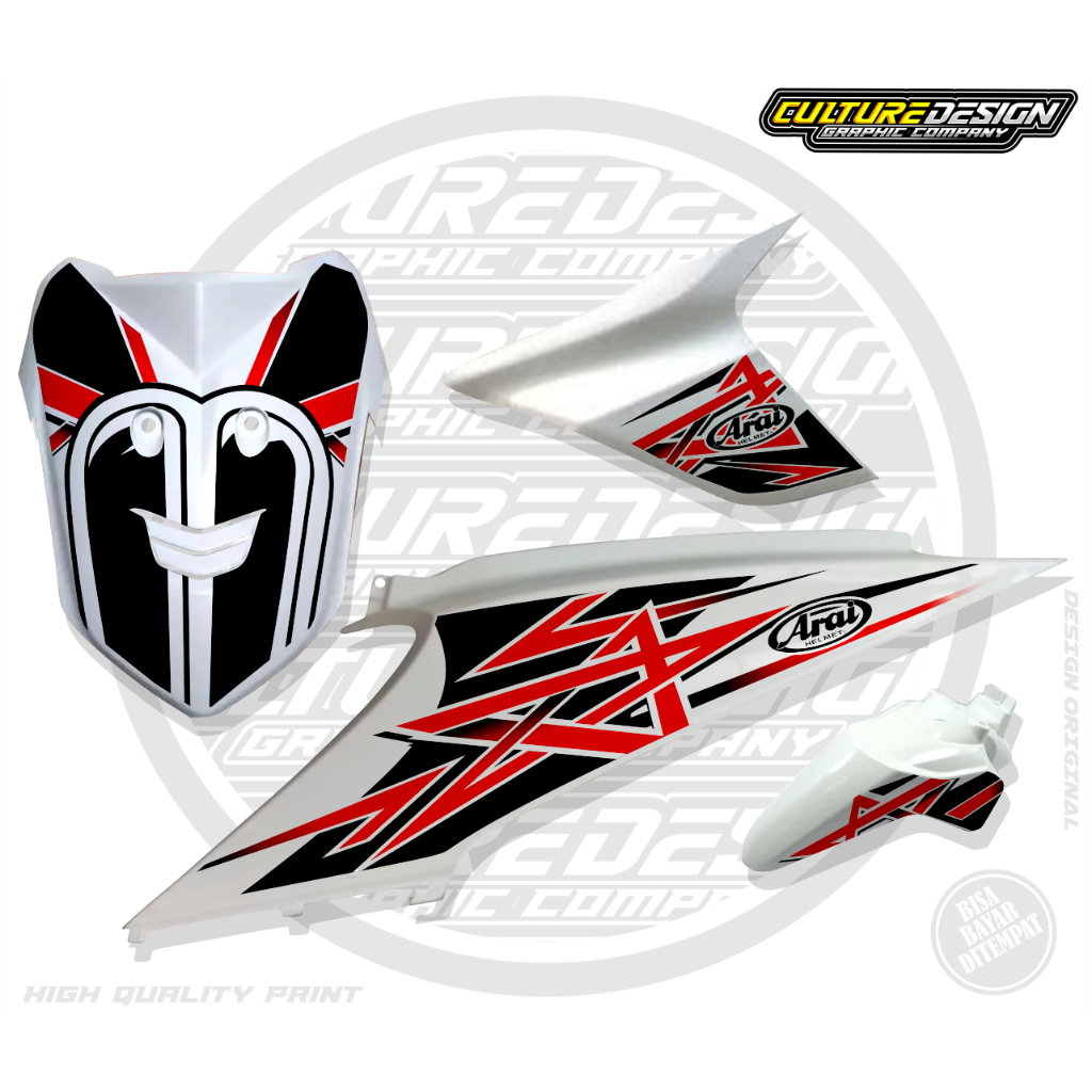 GLOSSY DOFF TRANSPARENT STRIPING BEAT CARBON ARAI NAKANO STAR MOTIF