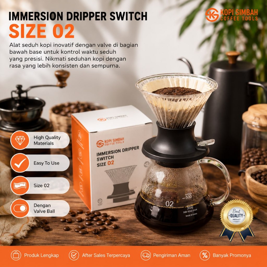 IMMERSION Dripper สวิทช์ขนาด 02 กรองช่องทาง Brewing เครื่องมือ Driper เครื่องชงกาแฟกรอง Manual Brew