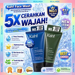KAHF Face Wash Energizing & Brightening |Oil&Acne Care |Sabun Pembersih Wajah Pria Untuk Kulit Cerah