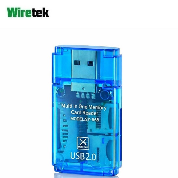 เครื่องอ่านการ์ด USB 2.0 หลายพอร์ต 4-in-1 SD MMC T-Flash Micro SD MS Duo M2 การ์ด