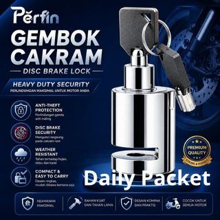 Gembok Cakram Sepeda Motor Kunci Cakram Motor Lock Disc Brake Universal Steel Zinc Alloy