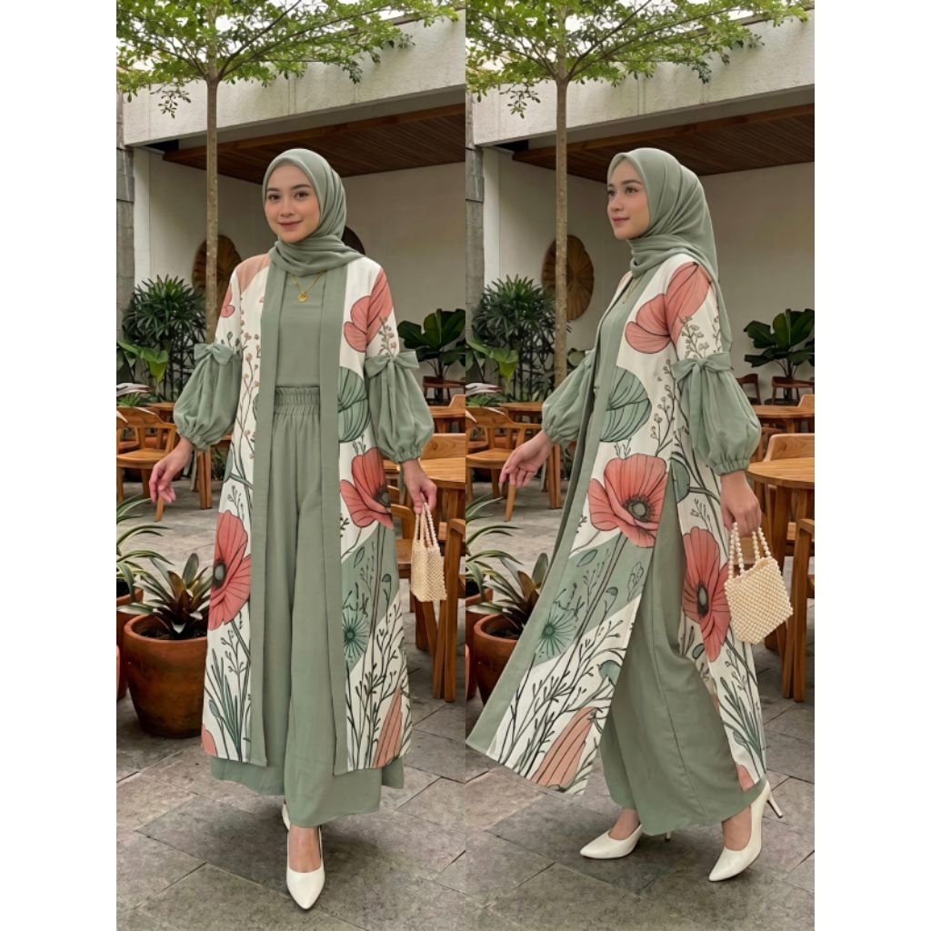 MALIKA 3IN1 PRINTING PANTS SET โดย VIENNA