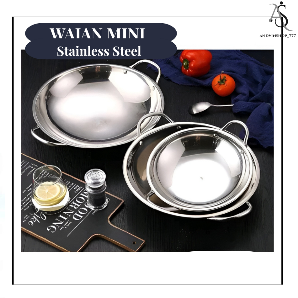 AS -Mini Pan Stainless Steel Bar Kettle กระทะนอนสติ๊ก