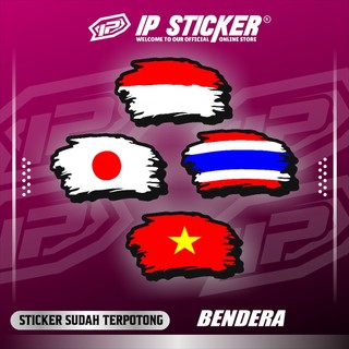 Stiker Bendera Robek Vinyl Lentur Anti Gores 7x 4cm Bendera Vietnam Thailand Japan/Jepang Indonesia