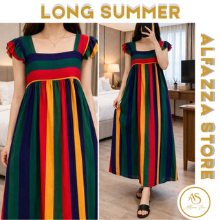 ALFAZZA - LONG SUMMER Bahan Rayon Viscose Adem Busui Friendly Outfit Santai