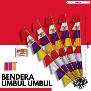 Bendera Umbul Umbul Garuda 3 Meter | 8 Mata Gergaji | Warna Ungu