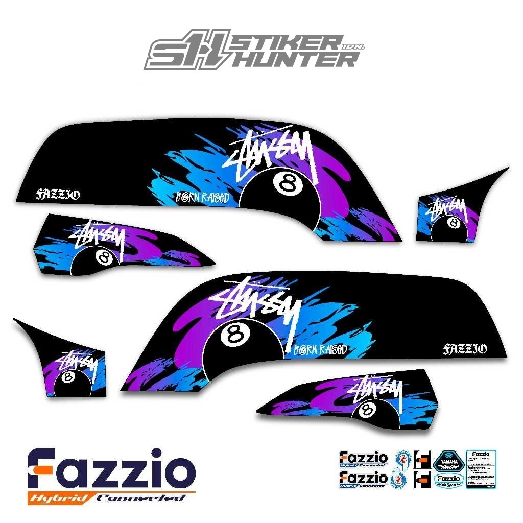 FAZIO สติ๊กเกอร์รูปลอกแถบ / MTF 8 BALL / HUNTER STICKER / YAMAHA FAZZIO / แถบดัดแปลง
