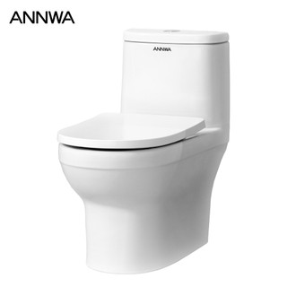 ANNWA Toilet Duduk / Closet Kloset One Piece Monoblock – Soft Closing / Tutup Diam  • Water Seal 55mm Anti Bau • Dual Flush 3.2L / 4.8L • Full Pipe Mechanical Glazing • Low Water Absorption ≤0.2% • Awet Tahan Lama • Jarak Lubang 30 cm • Model NL1351M
