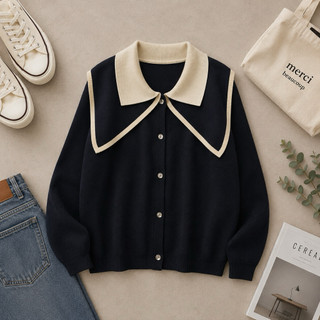 PESOLIA BLUSE KNITS POLO CARDIGAN RAJUT POLOS WANITA KOREA
